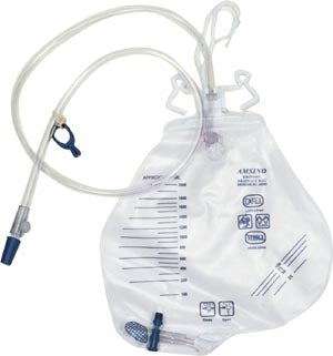 Amsino International, Inc. Amsino Amsure Urinary Drainage Bags Bag, 2000mL, Anti-Reflux Chamber, Pre-Pierced Need