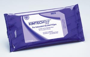 Kimberly-Clark Professional Kimberly-Clark Alcohol Wipes KIMTECH PURE W4, CL4 PreSat Alcohol Wipe, White, 9
