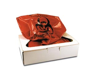 INFECTIOUS WASTE BAG 12 GALLON17X7X30 100/CS