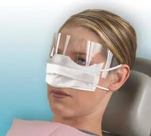 MASK PATIENT SAFETY W/SHIELDWHT 25/BX 8BX/CS