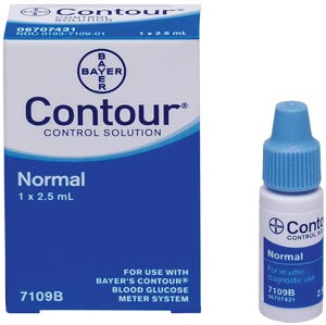 Ascensia Diabetes Care Ascensia Contour Blood Glucose Monitoring System Contour Control Solution, Normal, 2.5mL Vial, CLIA