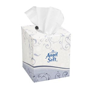 Georgia-Pacific Angel Soft Ps Premium Facial Tissue Premium Facial Tissue, Cube Box, White, 8.4"x7.5",