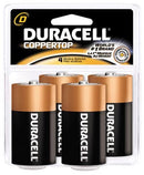 Duracell  Coppertop Alkaline Retail Battery With Duralock Power Preserve Technology  Size D, 4pk, 12 pk/cs (UPC