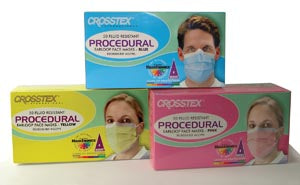 Crosstex International Crosstex Procedural Earloop Mask Mask, Yellow, Latex Free (LF), 50/bx, 10 bx/ctn