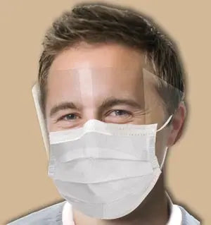 MASK NOFOG W/SLSH SHLDBLU 25/BX 4BX/CTN