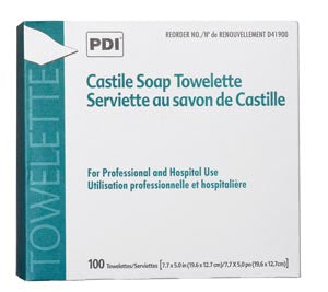 CASTILE SOAP TOWELETTE 2 OIL1/PK 100PK/BX 10BX/CS W/O BZK