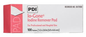 IO-GONE IODINE REMOVER PADS1/PK 100PK/BX 10BX/CS