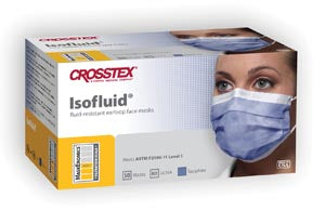 Crosstex International Crosstex Isofluid Earloop Mask (LF), Sapphire, 50/bx, 10 bx/ctn