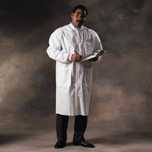 Halyard Basic Lab Coat 10021 - Lab Coat, White, Medium, 25/cs