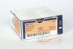 Medtronic Chromic Gut Taper Point Sutures Suture, Taper Point, Size 0, 30", Needle GS-21, ½