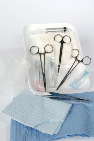 Medical Action Industries Medical Action Gent-L-Kare Laceration Trays Tray, Mirror Finish Instruments & Paper Towel/ Dra