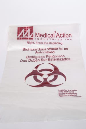 Medegen Saf-T-Sure Autoclavable Decontamination Bags Bag, Clear, 24" x 36", External Indicator, Maximum