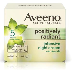 Johnson & Johnson Consumer Products J&J Aveeno Skin Moisturizers Positively Radiant Intensive Night Cream w/Vitamin