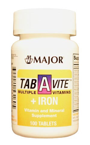Major Pharmaceuticals Major Multivitamins  Tab-A-Vite, Iron, Tablets, 100s, Compare to One-A-