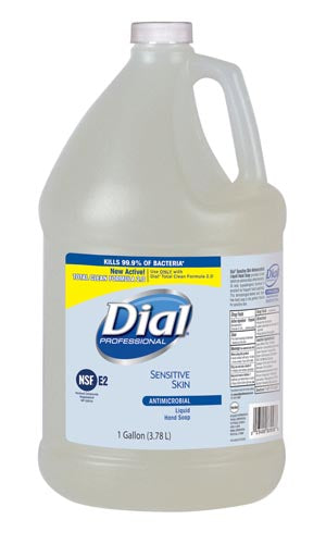 Dial Corporation Dial Sensitive Skin Antibacterial Liquid Hand Soap Antibacterial, 1 Gallon, 4/cs (48 cs/plt) (2340082