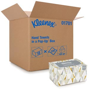 Kimberly-Clark Professional Kimberly-Clark Kleenex Hand Towels White , 1-Ply, 9" x 10½", 120 Sheet/bx, 18 bx/cs (