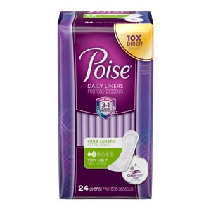 Kimberly-Clark Consumer Kimberly-Clark Poise Liners Liners, Very Light, Long, 24/pk, 8 pk/cs