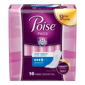 Kimberly-Clark Consumer Kimberly-Clark Poise Pads e Moderate Extra Coverage Pads, 16/pk, 6 pk/cs