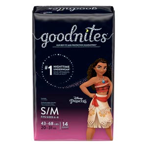 Kimberly-Clark Consumer Kimberly-Clark Goodnites Underpants Pants, Girl, Small/ Medium, Jumbo, 14/pk, 4 pk/cs