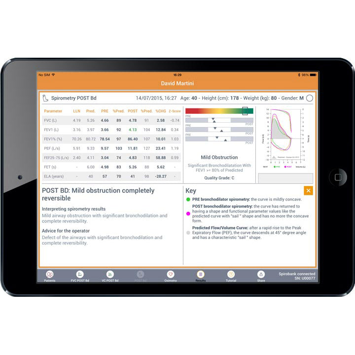 MIR Spirobank II Smart BLE Spirometer App