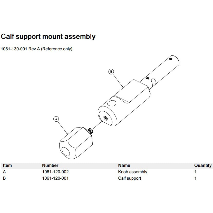 Stryker Calf Support Mount Assembly