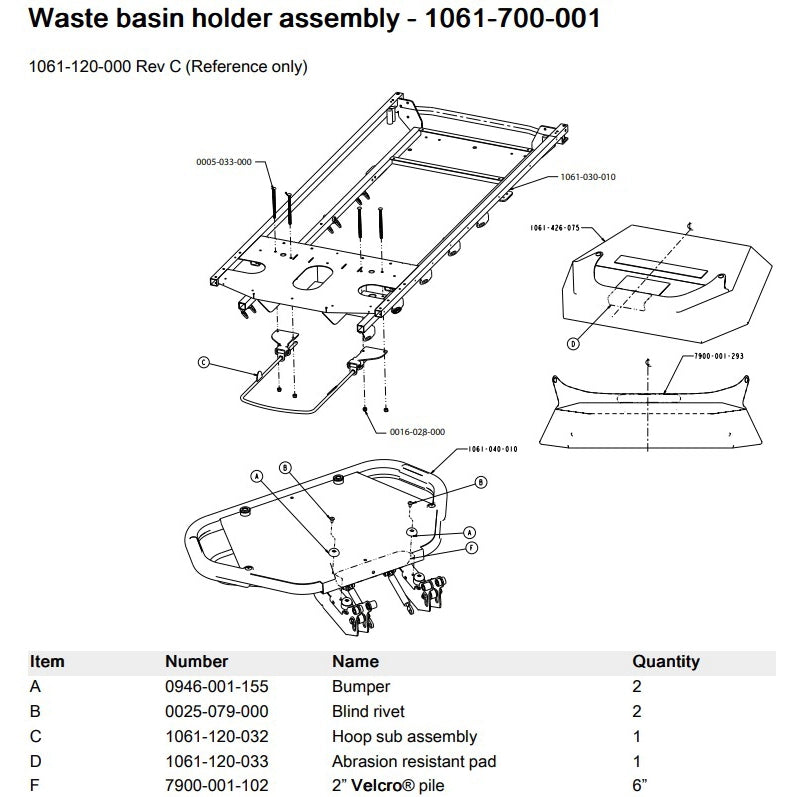 Stryker Waste Basin Holder Assembly