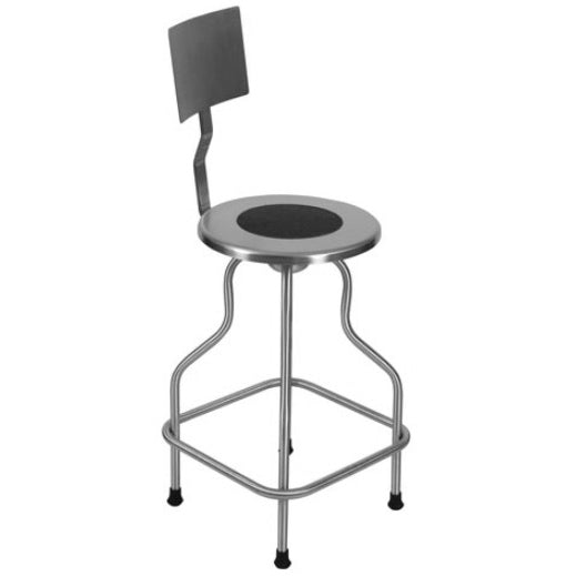 UMF Medical SS6700 Stainless Steel Revolving Stool with Backrest and Foot Ring