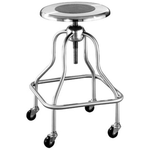 UMF Medical SS6704 Stainless Steel Revolving Stool with Foot Ring