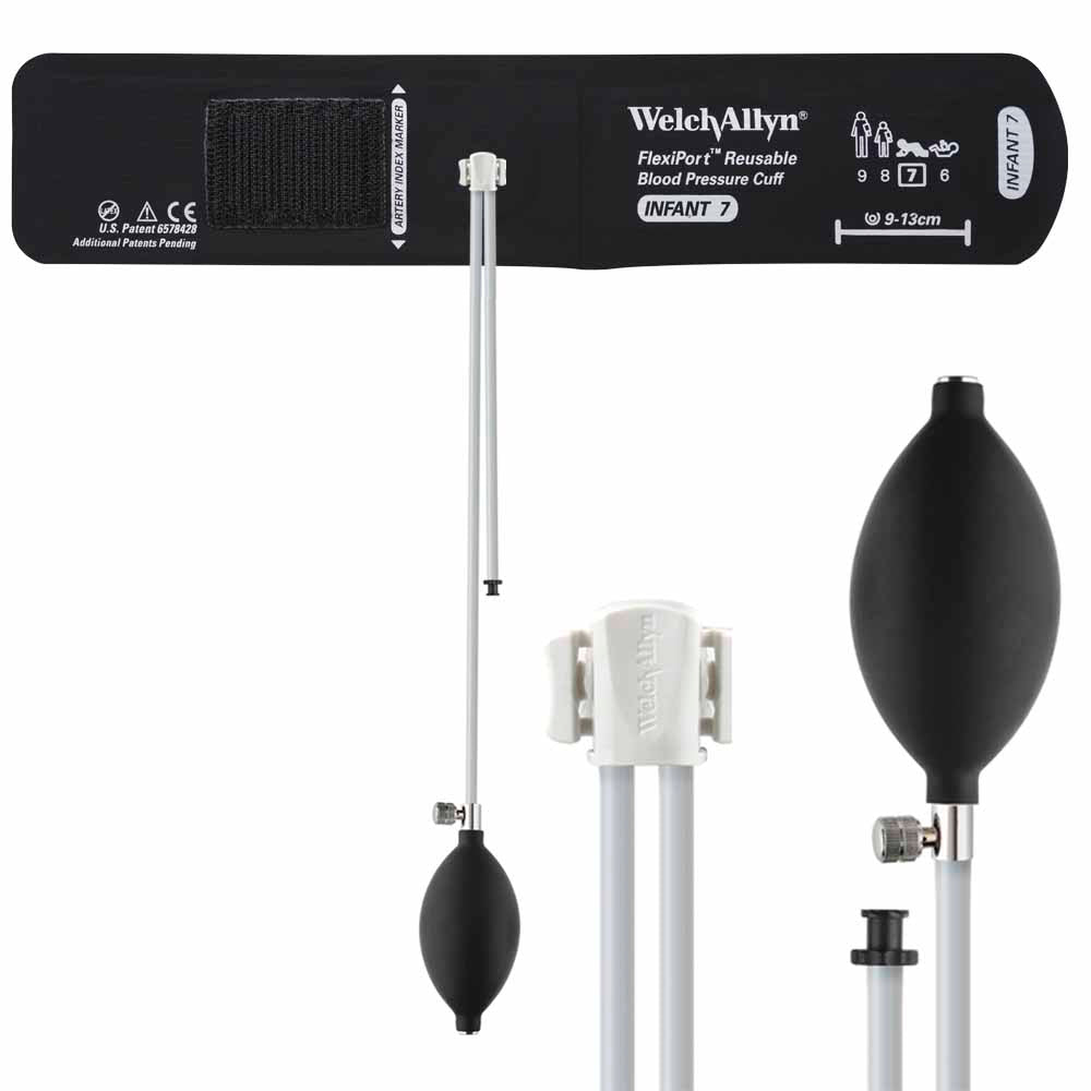 Welch Allyn FlexiPort Reusable Blood Pressure Cuff with Inflation System - Size-07 Infant