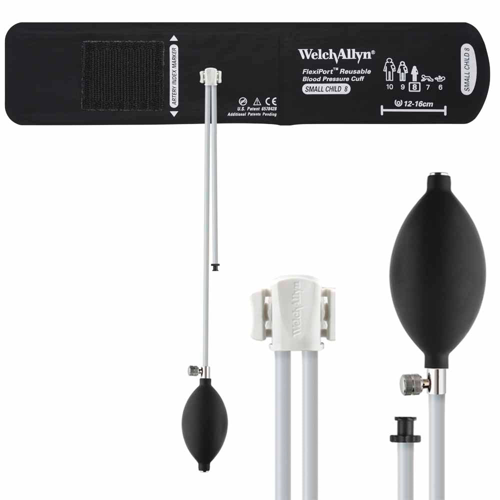 Welch Allyn FlexiPort Reusable Blood Pressure Cuff with Inflation System - Size-08 Small Child
