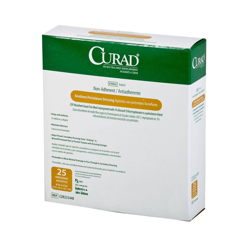 Curad Xeroform Petrolatum Impregnated Dressing, 4 x 4 Inch (Case of 150)
