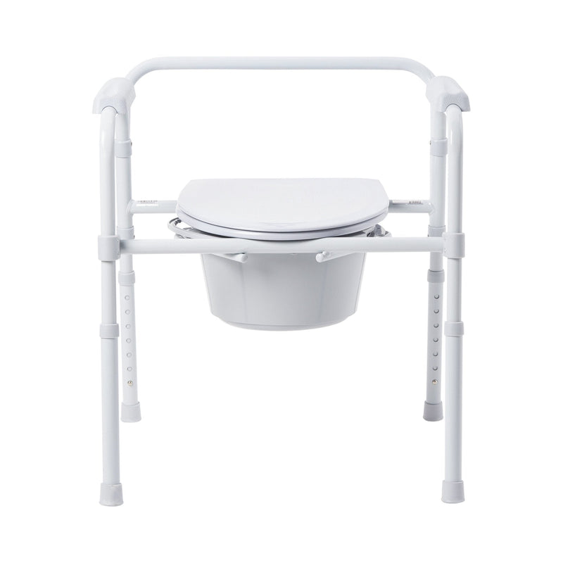 McKesson Brand McKesson Folding Fixed Arm Steel Commode Chair, 16-2/3 – 22½ Inch Height 