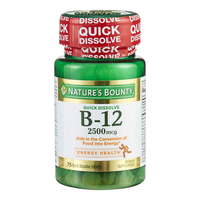 Nature's Bounty B-12 Vitamin Supplement (Bottle of 75)