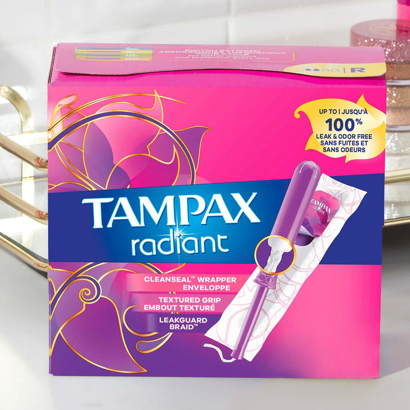 Tampax Radiant Tampons Regular Absorbency Unscented (Box of 14)