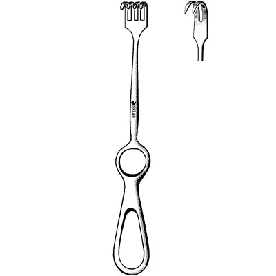 Sklar Volkman Retractor - 8-1/2", Sharp, 2 Prongs, Ring Handle - 60-5822