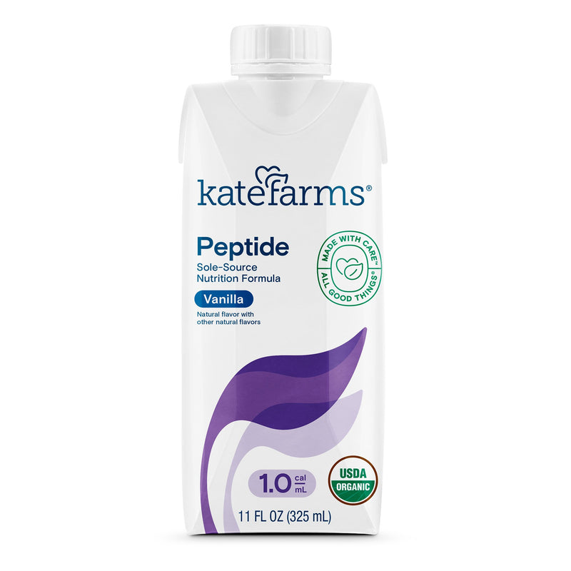 Kate Farms Peptide 1.0 Vanilla Sole-Source Nutrition Formula, 11-ounce Carton (Case of 12)