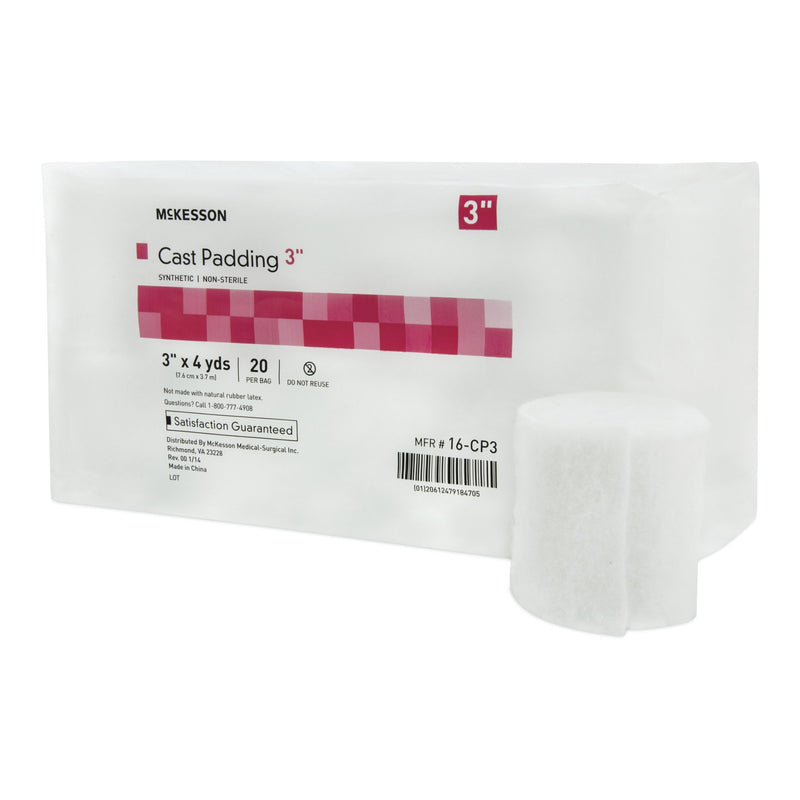 McKesson White Polyester Cast Padding, 3 Inch x 4 Yard (Case of 4 Bags)