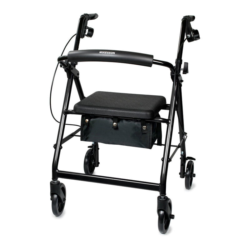 McKesson Folding Aluminum Four-Wheel Rollator, Black (Each)
