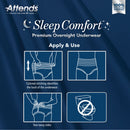 Attends Sleep Comfort Premium Overnight Underwear, Medium, 24 – 44 Inches (Case of 72)
