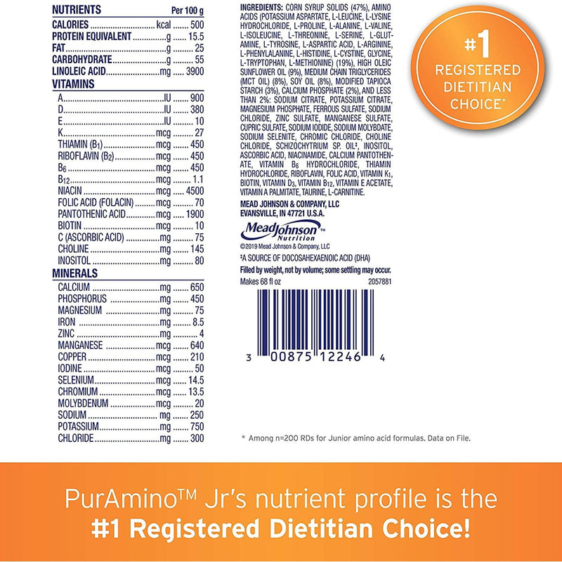 PurAmino Jr Pediatric Formula, 14.1-ounce can