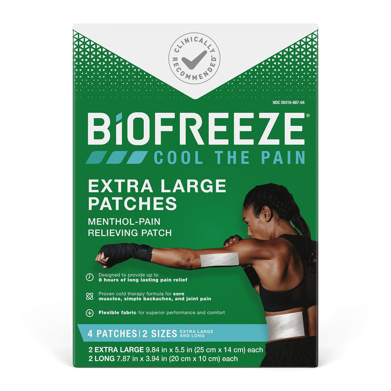 Biofreeze Menthol Pain Relieving, 2 25x14 cm Patches, 2 20x10 cm Patches (Case of 96)