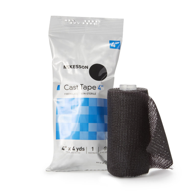 McKesson Black Cast Tape, 4 Inch x 4 Yard (Box of 10 Rolls)