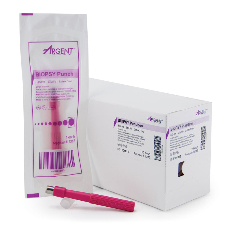 McKesson Argent Disposable Biopsy Punches, 8.0 mm (Case of 4 Boxes)