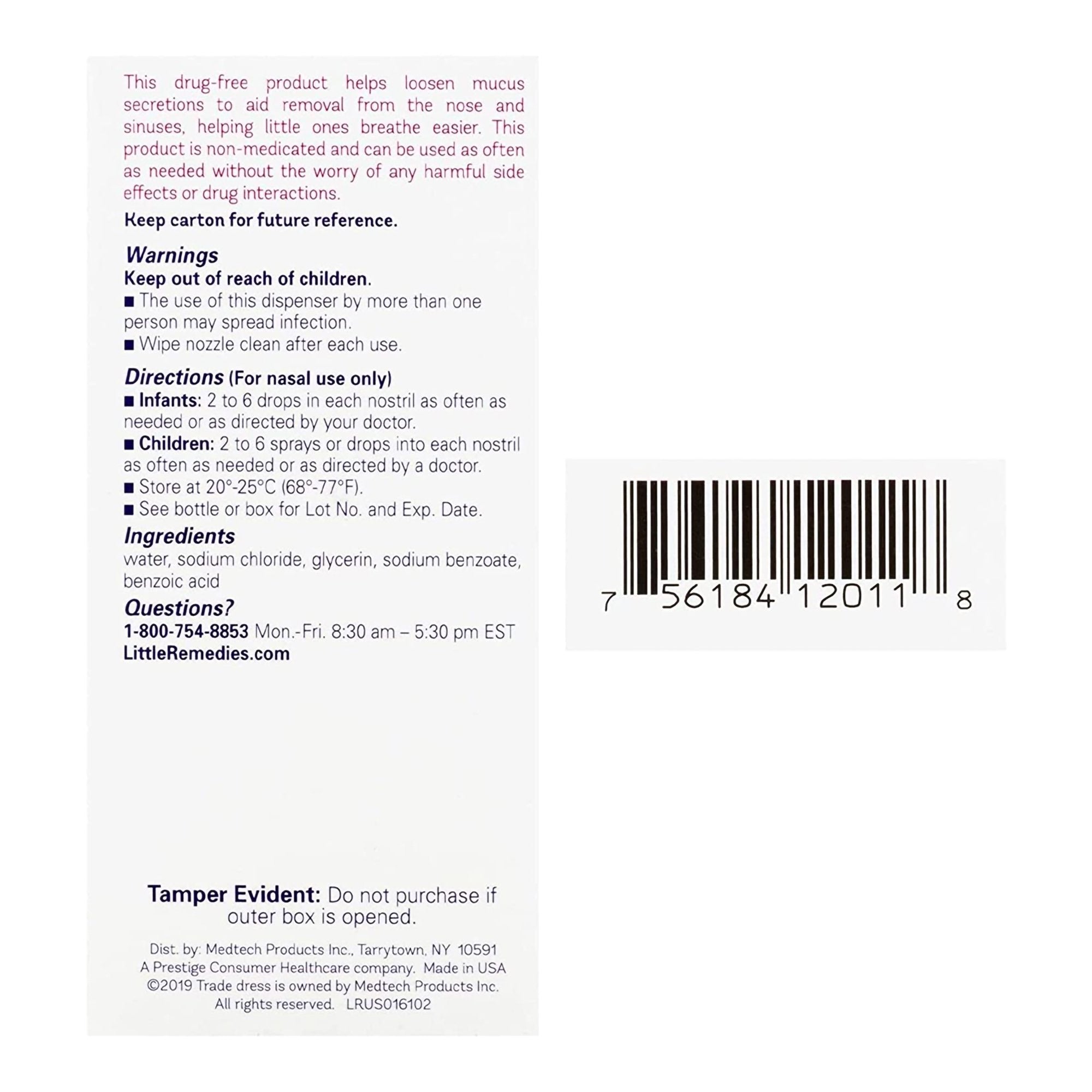 Prestige Medical Little Remedies Saline Spray + Drops 