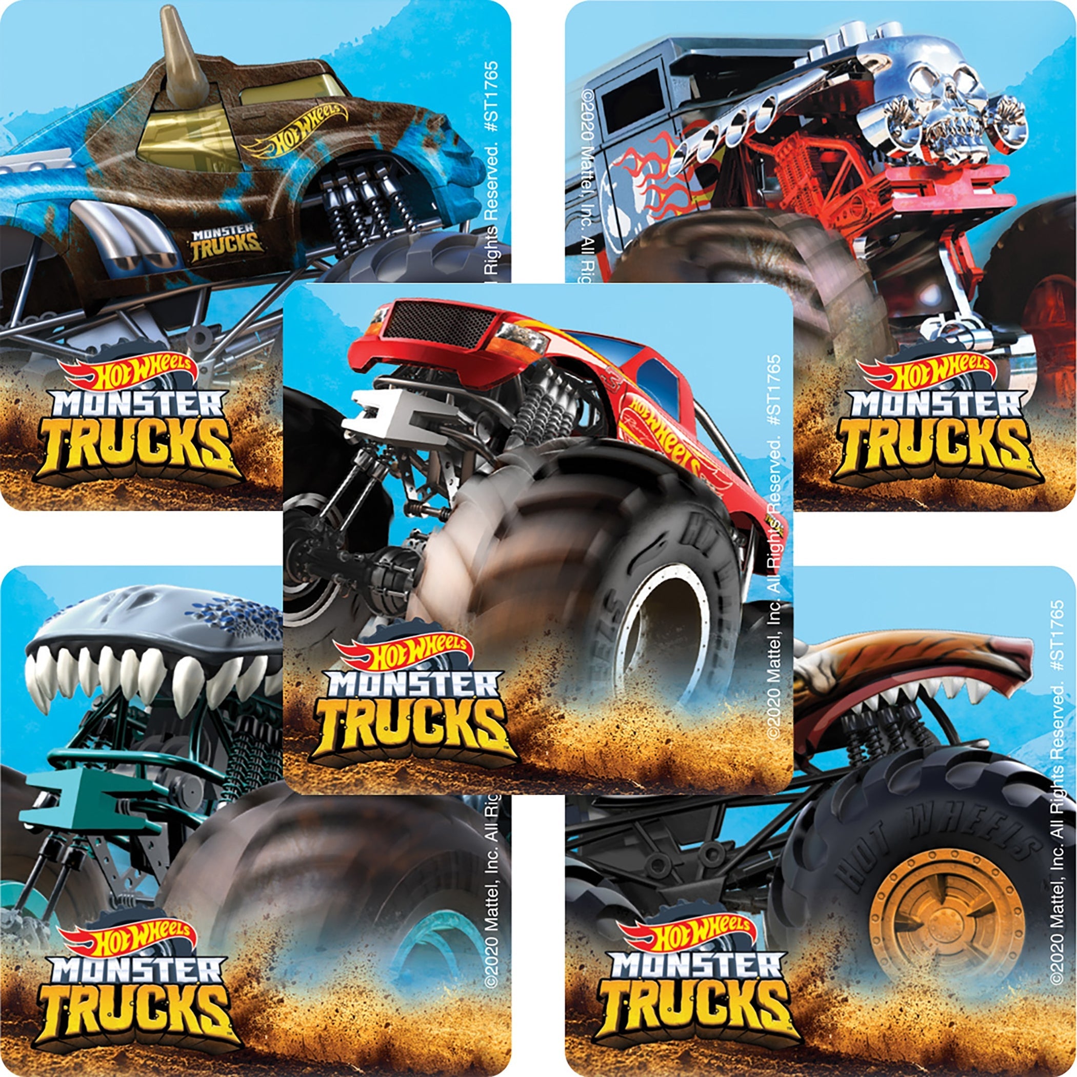 SmileMakers Sticker SmileMakers 100 per Box Hot Wheels Monster Truck 2-1/2 X 2-1/2 Inch (100/BX) 
