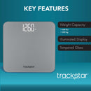 Floor Scale Trackstar Digital Display 440 lbs. Weight Capacity Gray Battery Operated (Case of 5)