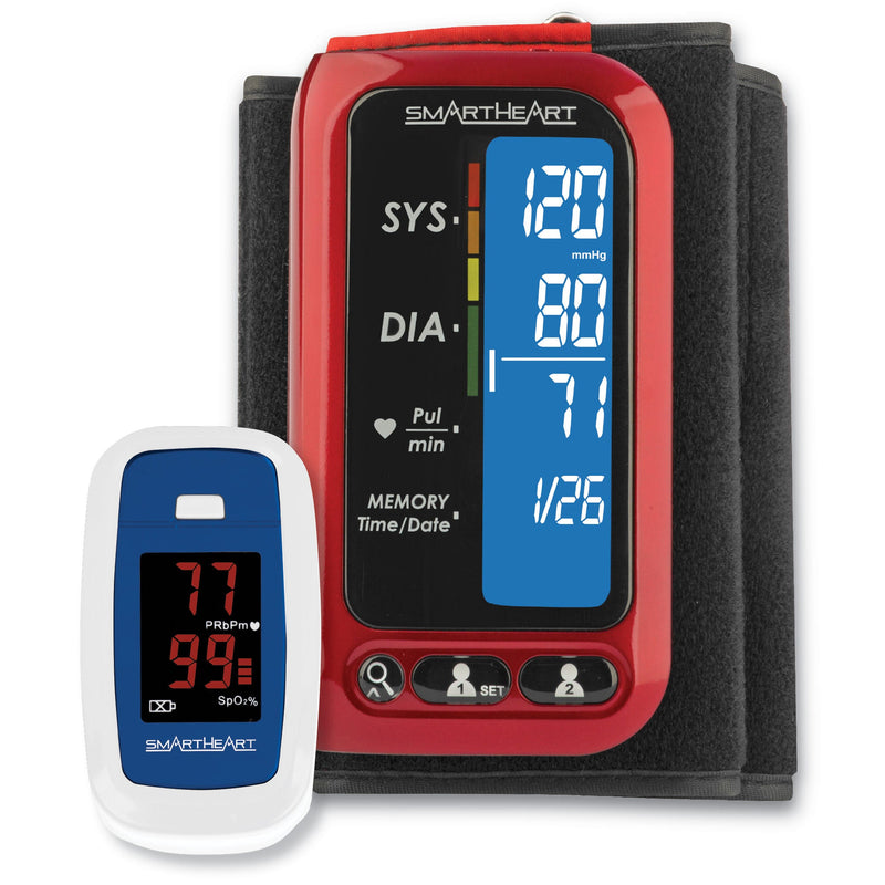 SmartHeart Heart Health Bundle 2-Piece, Blood Pressure Monitor, Pulse Oximeter (Set)