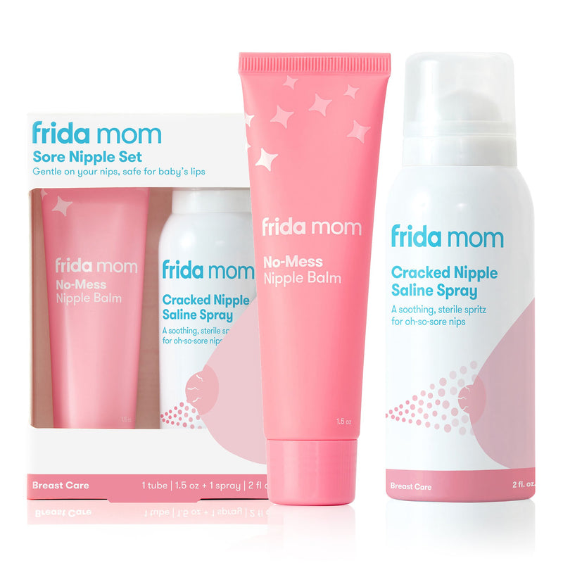 frida mom Cracked Nipple Saline Spray and frida mom No-Mess Nipple Balm (Case of 12)