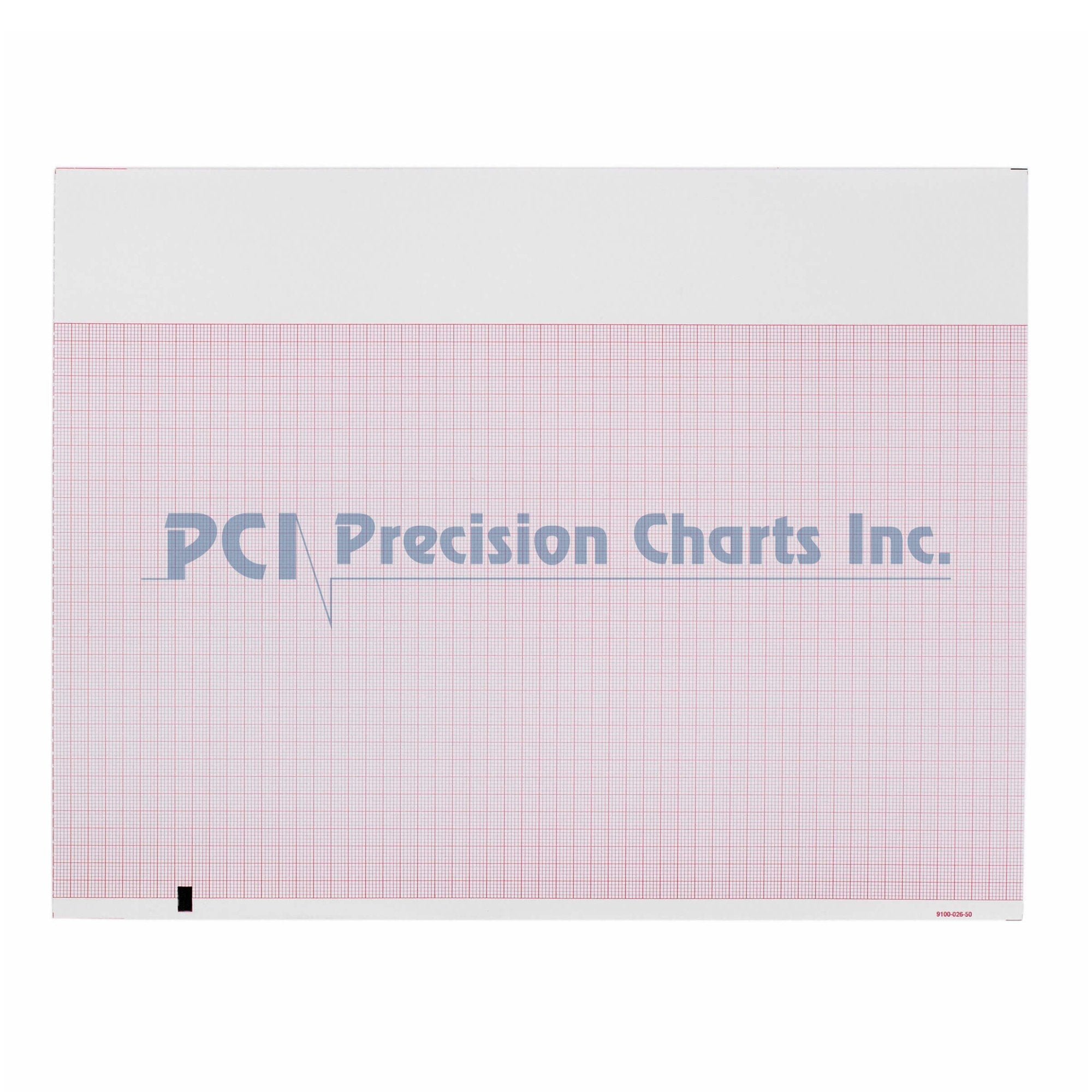 Precision Charts Precision Charts Thermal ECG Recording Paper with Red Grid, 8-1/2 x 11 Inch (12/CS) 