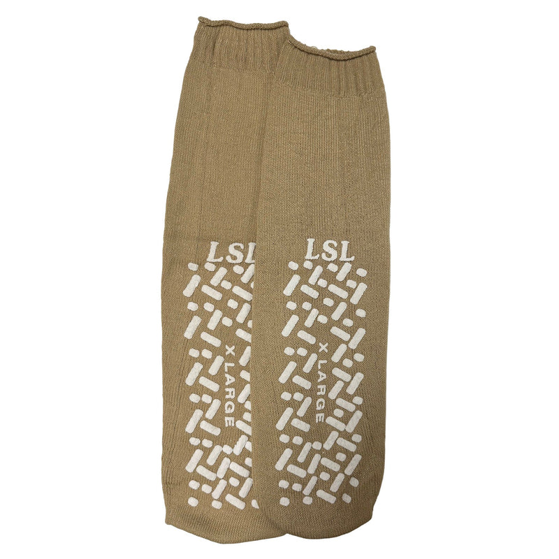 Slipper Socks Unisex Adult X-Large Single Tread Single Patient Use Beige (Case of 48 Pairs)
